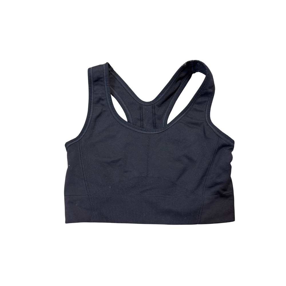 All in Motion Womens Black Seamless Racerback Ribbed Sports Bra Size S